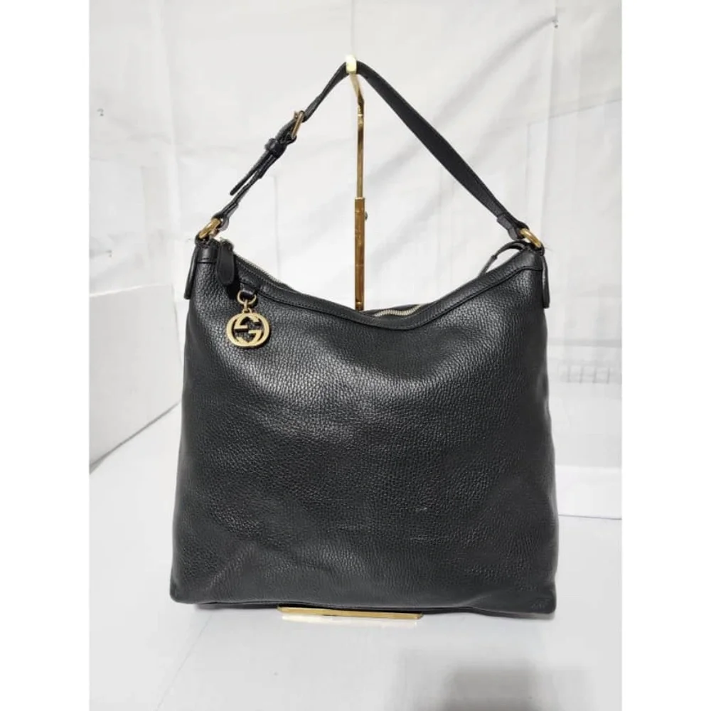 Authentic Gucci Interlocking G Hobo Bag Black